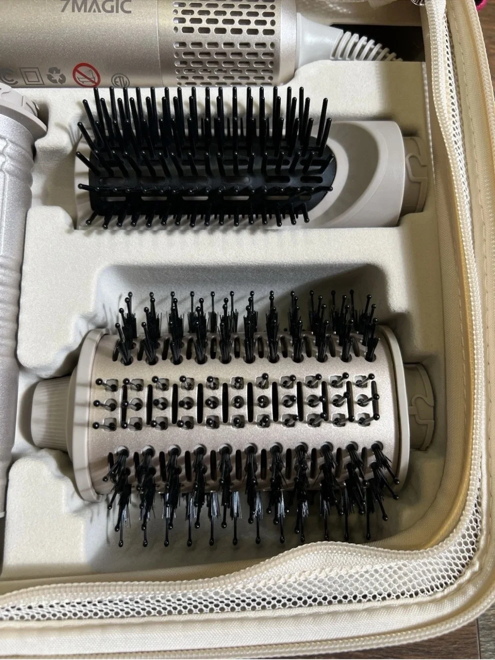 7MAGIC TD-2301 7-in-1 Hot Air Styler Set with Travel Case (Champagne Gold)